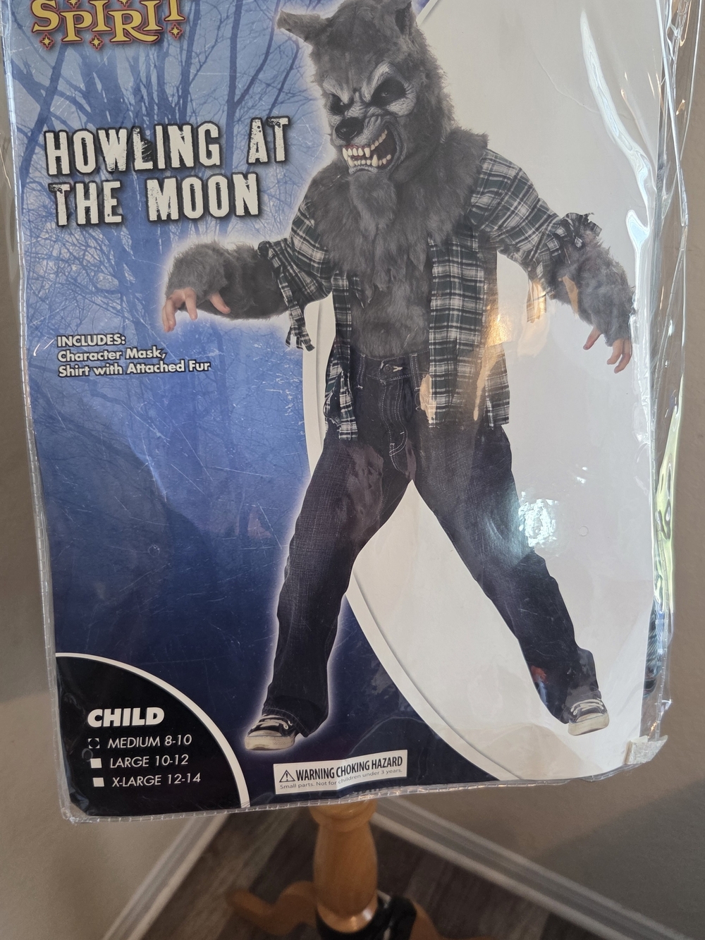 Spirit Gray and Black Howling at the Moon Werewolf Child Costume